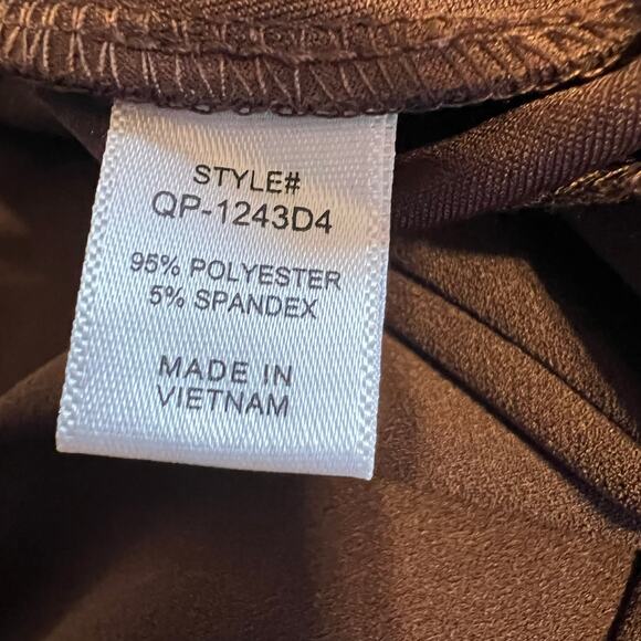 Zenana Women's Brown Dress Pants. Elastic Waist, Seam on Front, Size XL - Picture 7 of 8